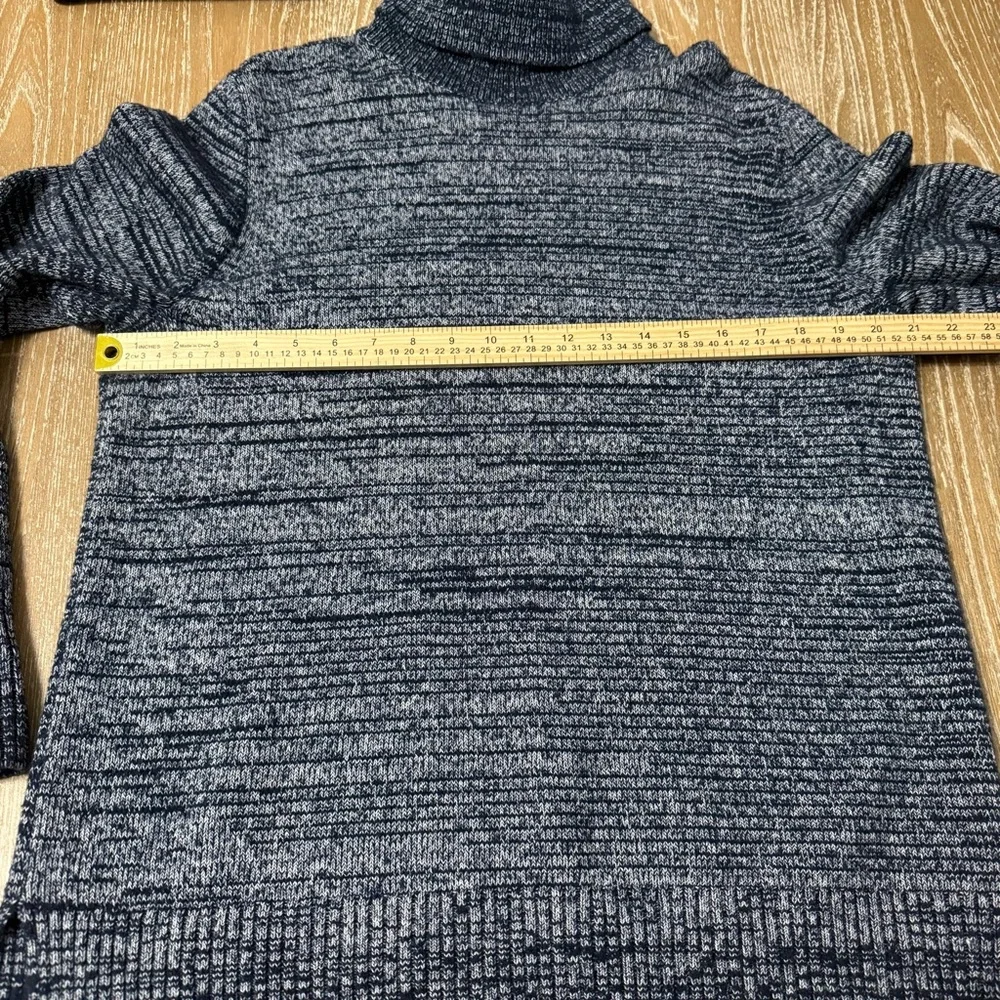 J. Crew Mercantile Space Dyed Turtleneck Sweater Womens Size XL Navy Blue Ribbed